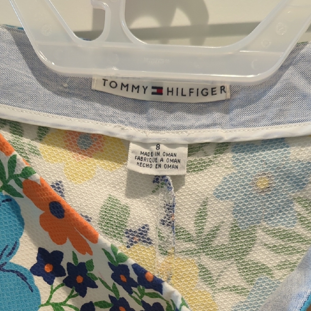 Tommy Hilfiger High Waist Blue and Orange Shorts - Picture 4 of 5